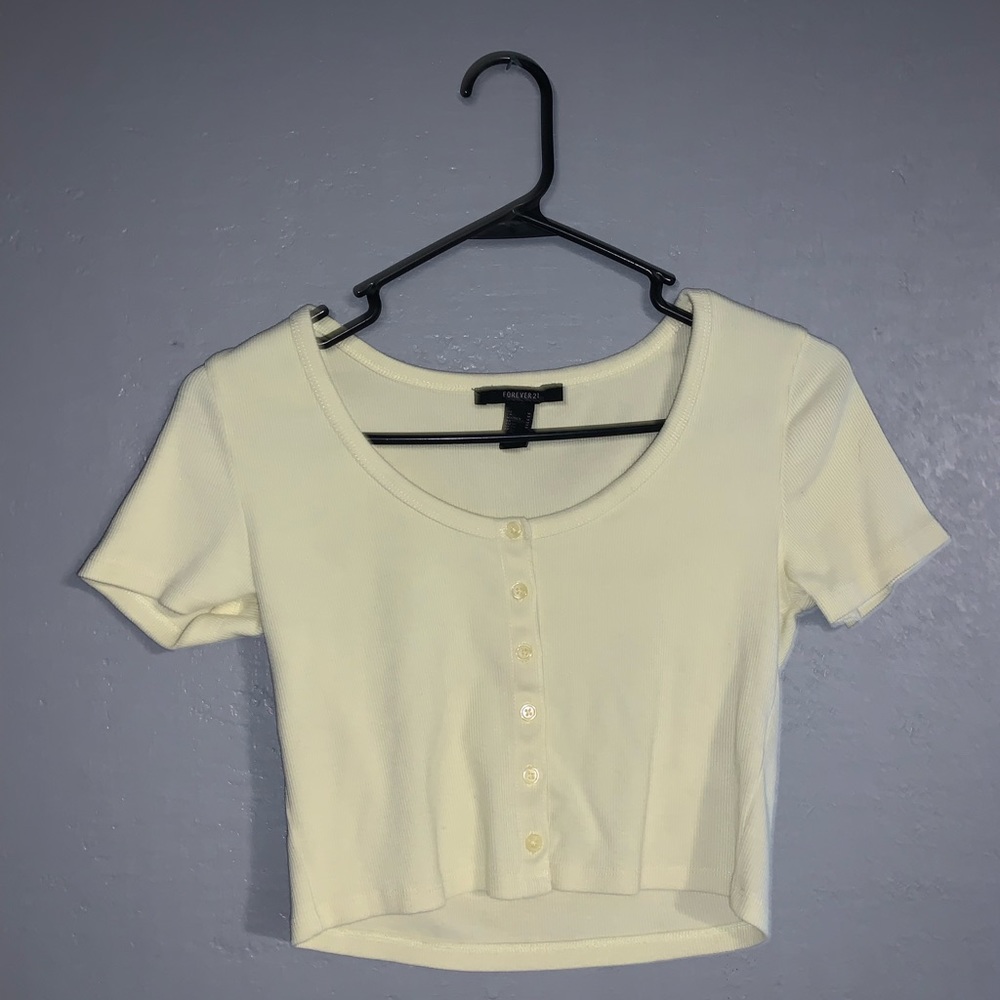 forever 21 cute yellow crop top